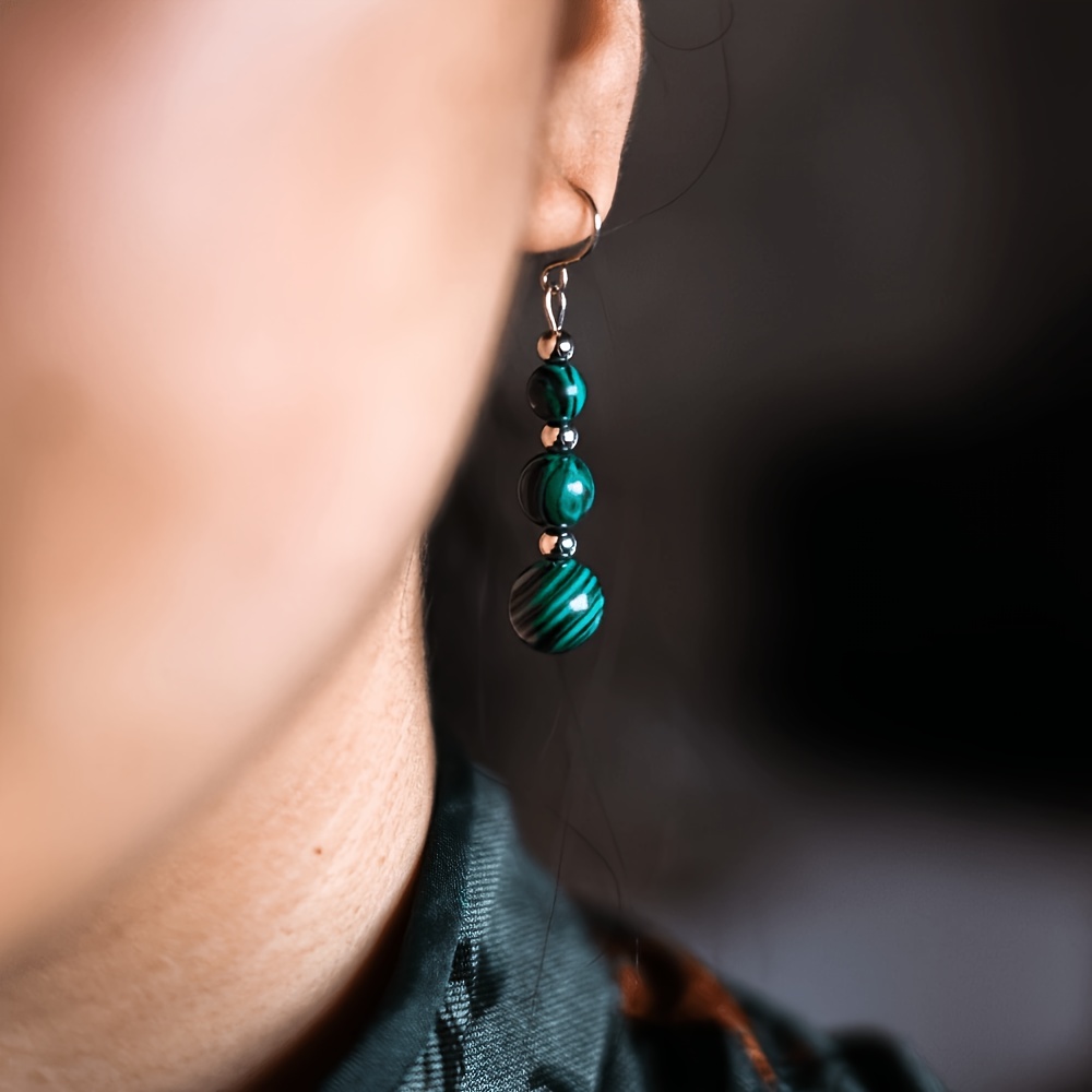 10 Pairs Handmade Natural Stone Earrings Set, Bohemian Style